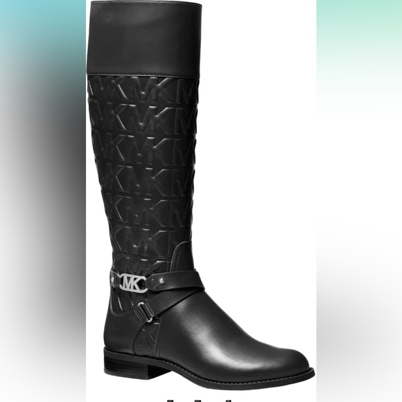 NIB
Michael Kors Kincaid Embossed Faux Leather & Logo Riding Boot size 11 - Picture 2 of 3